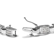 Bids.com 14K White Gold 2.00 Cttw Princess Diamond Invisible Set Link Bracelet (H-I Color, SI2-I1 Clarity) - 7" Bracelets White Smoke White.Gold / 7