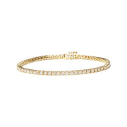 Bids.com 14K Yellow Gold 6.0 Cttw Classic 4 Prong Set Round Brilliant Cut Diamond Tennis Bracelet (K-L Color, VS2-SI1 Clarity) - 7.25" Bracelets White Smoke Yellow.Gold / 7.25