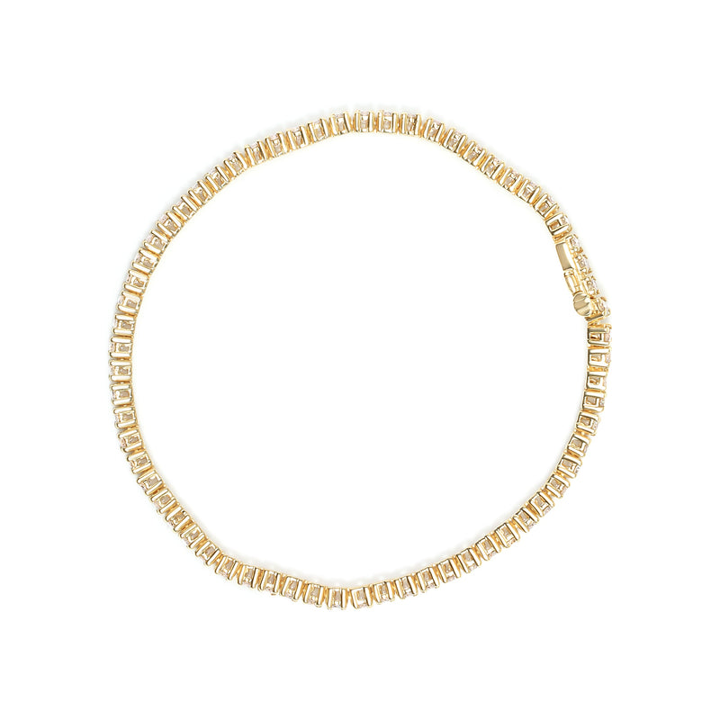 Bids.com 14K Yellow Gold 6.0 Cttw Classic 4 Prong Set Round Brilliant Cut Diamond Tennis Bracelet (K-L Color, VS2-SI1 Clarity) - 7.25" Bracelets White Smoke Yellow.Gold / 7.25