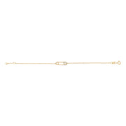Bids.com 10K Yellow Gold 1/10 Cttw Diamond Paperclip Charm Adjustable Link Bracelet  (I-J Color, I1-I2 Clarity) - 7.25 Inch Bracelets White Smoke Yellow.Gold / 7.25