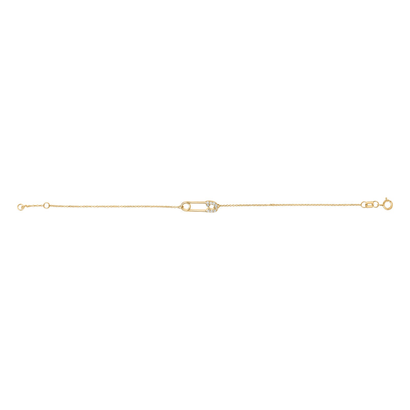Bids.com 10K Yellow Gold 1/10 Cttw Diamond Paperclip Charm Adjustable Link Bracelet  (I-J Color, I1-I2 Clarity) - 7.25 Inch Bracelets White Smoke Yellow.Gold / 7.25