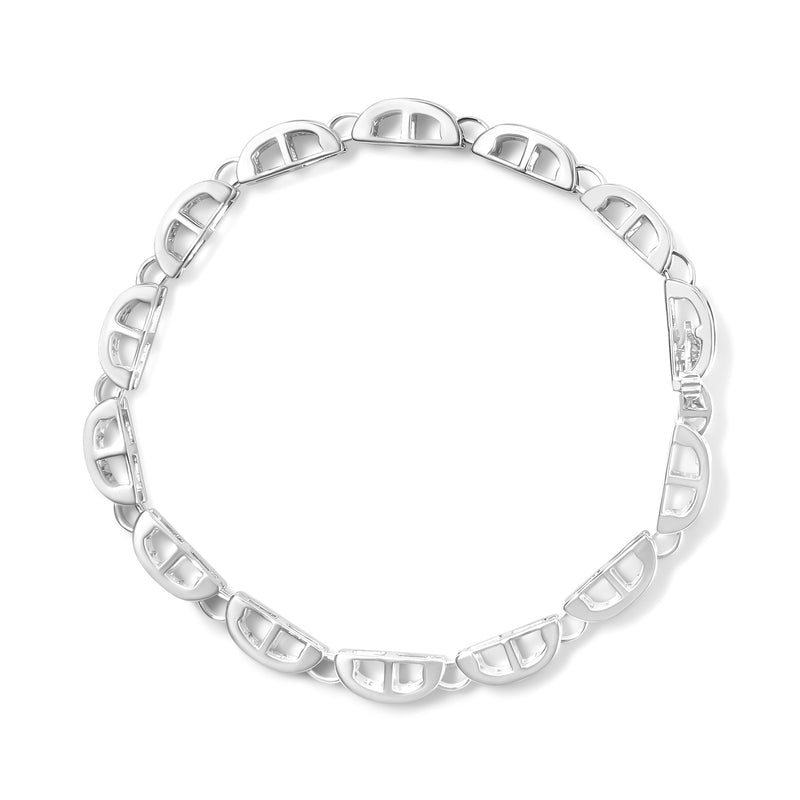Bids.com 14K White Gold 3.0 Cttw Invisible Set Princess Cut Diamond Link and Buckle 7.25" Tennis Bracelet (I-J Color, I1-I2 Clarity) Bracelets White Smoke White.Gold / 7.25