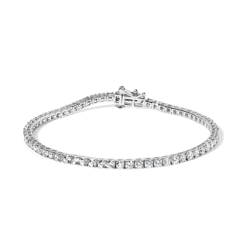 Bids.com 14K White Gold 4.0 Cttw Classic Lab-Grown Diamond Tennis Bracelet (F-G Color, VS2-SI1 Clarity) - 7" Inches Bracelets White Smoke White.Gold / 7 / A