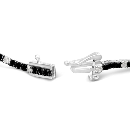 Bids.com .925 Sterling Silver 3.0 Cttw Black and White Diamond Tennis Bracelet (I-J Color, I2-I3 Clarity) - 7.25" Inches Bracelets White Smoke White.Sterling Silver / 7.25 / 3,White.Sterling Silver / 7.25 / 5,White.Sterling Silver / 7.25 / 6,White.Sterling Silver / 7.25 / 8,White.Sterling Silver / 7.25 / 10,White.Sterling Silver / 7.25 / 12