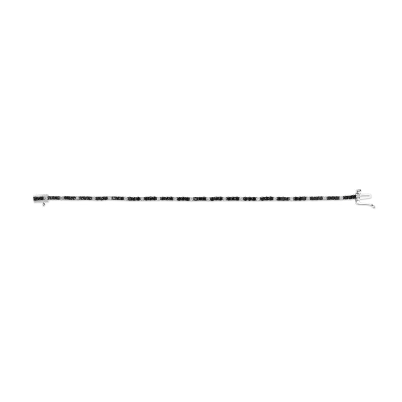 Bids.com .925 Sterling Silver 3.0 Cttw Black and White Diamond Tennis Bracelet (I-J Color, I2-I3 Clarity) - 7.25" Inches Bracelets White Smoke White.Sterling Silver / 7.25 / 3,White.Sterling Silver / 7.25 / 5,White.Sterling Silver / 7.25 / 6,White.Sterling Silver / 7.25 / 8,White.Sterling Silver / 7.25 / 10,White.Sterling Silver / 7.25 / 12