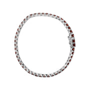 Bids.com .925 Sterling Silver 10.0 Cttw Created Orange Garnet Tennis Bracelet - 7.25" Bracelets White Smoke White.Sterling Silver / 7.25