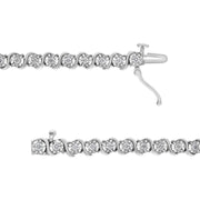 Bids.com 14K White Gold 1.00 Cttw Lab Grown Diamond Round Miracle Plate and "S" Link Tennis Bracelet (F-G Color, VS2-SI1 Clarity) Size 7" Bracelets White Smoke White.Gold / 7