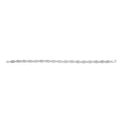 Bids.com .925 Sterling Silver Diamond Accent Heart Link Bracelet (I-J Color, I3 Clarity) - 7.25" Bracelets Light Gray White.Sterling Silver / 7.25