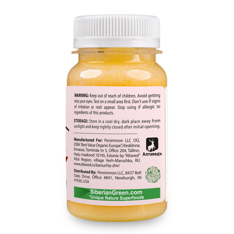 SiberianGreen.com Siberian Badger Fat Cream-Gel – Warming Formula with Eucalyptus, Mint, and Red Pepper | 100ml Massage Oil Gray