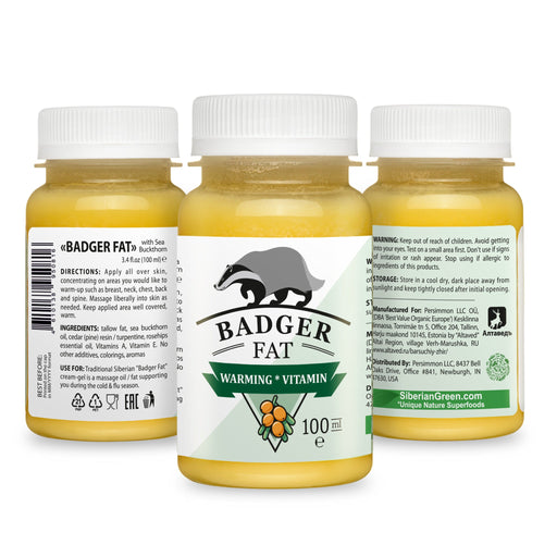 SiberianGreen.com Siberian Badger Fat Cream – Natural Beauty & Health Supplement Massage Oil White Smoke