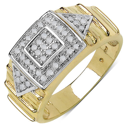 Bids.com 14K Yellow Gold Plated 0.21 Carat Genuine White Diamond .925 Sterling Silver Ring Rings White Smoke size 11.00,size 6.00,size 7.00,size 8.00,size 9.00,size 10.00