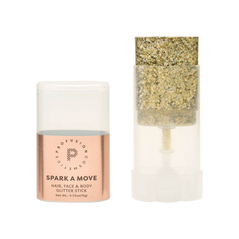 Profusion Cosmetics Spark-A-Move Face & Body Glitter Stick Bisque Moonwalk,Shimmy,Shuffle