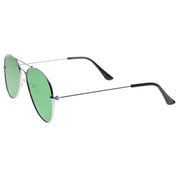 zeroUV Modern Flat Lens Wire Metal Aviator Sunglasses A174 Sunglasses White Smoke Silver Green,Silver Blue,Silver Orange,Silver Pink,Silver Silver