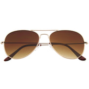 zeroUV Modern Flat Front Wire Metal Aviator Sunglasses A182 Sunglasses White Smoke Gold Amber