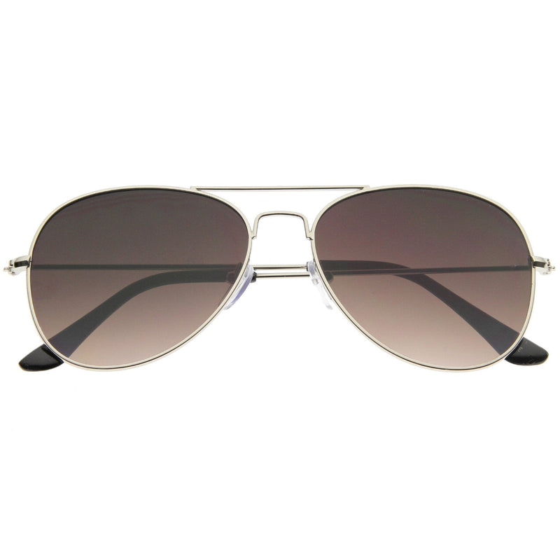 zeroUV Modern Flat Front Wire Metal Aviator Sunglasses A182 Sunglasses White Smoke Silver Lavender