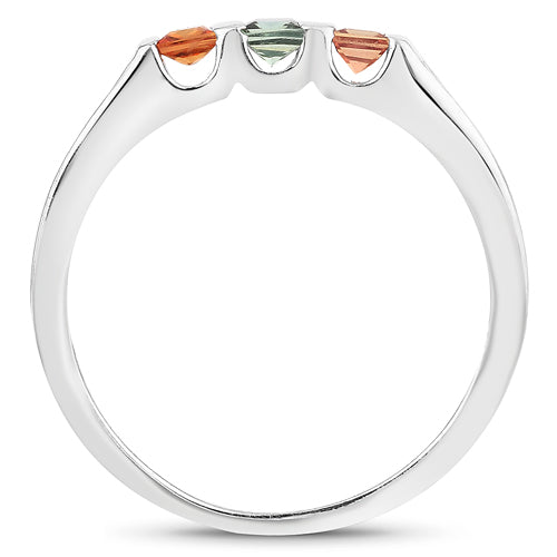 Bids.com 0.68 Carat Genuine Multi Sapphire .925 Sterling Silver Ring Rings White Smoke size 6.00,size 8.00,size 7.00,size 9.00,size 5.00