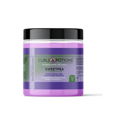 Curls & Potions Blends Sweetpea Strengthening Deep Conditioning Smoothie Conditioner Light Slate Gray JAR