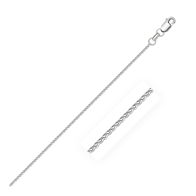 Bids.com 14k White Gold Diamond Cut Round Wheat Chain 1.2mm Necklaces White Smoke 16 / White Gold,18 / White Gold,20 / White Gold,24 / White Gold,30 / White Gold,One / White Gold