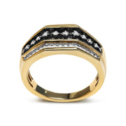 Bids.com Men's 14K Yellow Gold Plated .925 Sterling Silver 1 1/2 Cttw White and Black Treated Diamond Cluster Ring (Black / I-J Color, I2-I3 Clarity) - Size 10 Rings White Smoke 11 / Yellow.Sterling Silver,9 / Yellow.Sterling Silver,10 / Yellow.Sterling Silver