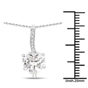 Bids.com 4.46 Carat Genuine White Cubic Zirconia .925 Sterling Silver Pendant Pendants White Smoke