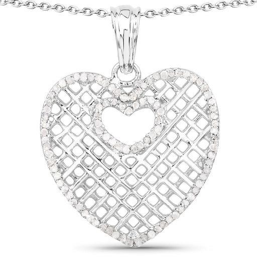 Bids.com 0.52 Carat Genuine White Diamond .925 Sterling Silver Pendant Pendants White Smoke