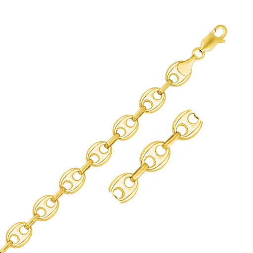 Bids.com 11.0mm 14k Yellow Gold Puffed Mariner Link Bracelet Bracelets White Smoke 8.5 / Yellow Gold