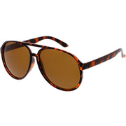 zeroUV Retro 1980's Fashion Plastic Aviator Polarized Lens Sunglasses 6119 Sunglasses White Smoke Black,Tortoise,Tortoise / Brown