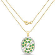 Bids.com 2.24 Carat Genuine Emerald .925 Sterling Silver Pendant Pendants White Smoke