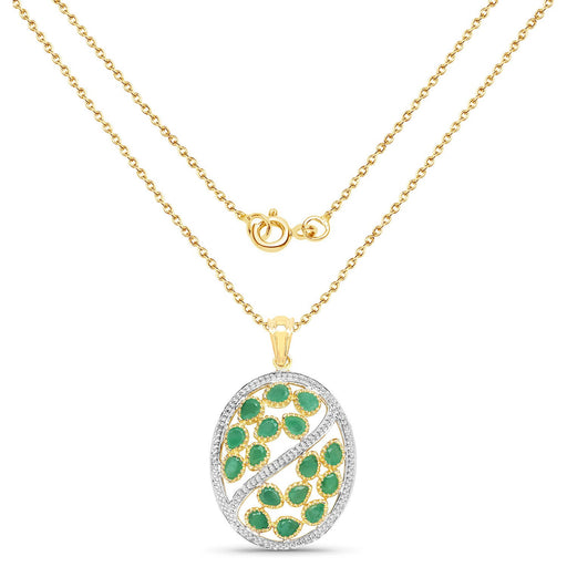 Bids.com 2.24 Carat Genuine Emerald .925 Sterling Silver Pendant Pendants White Smoke