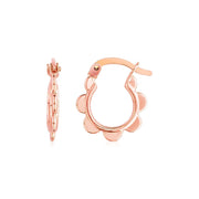 Bids.com 14k Rose Gold Scalloped Hoop Earrings Earrings White Smoke Rose Gold