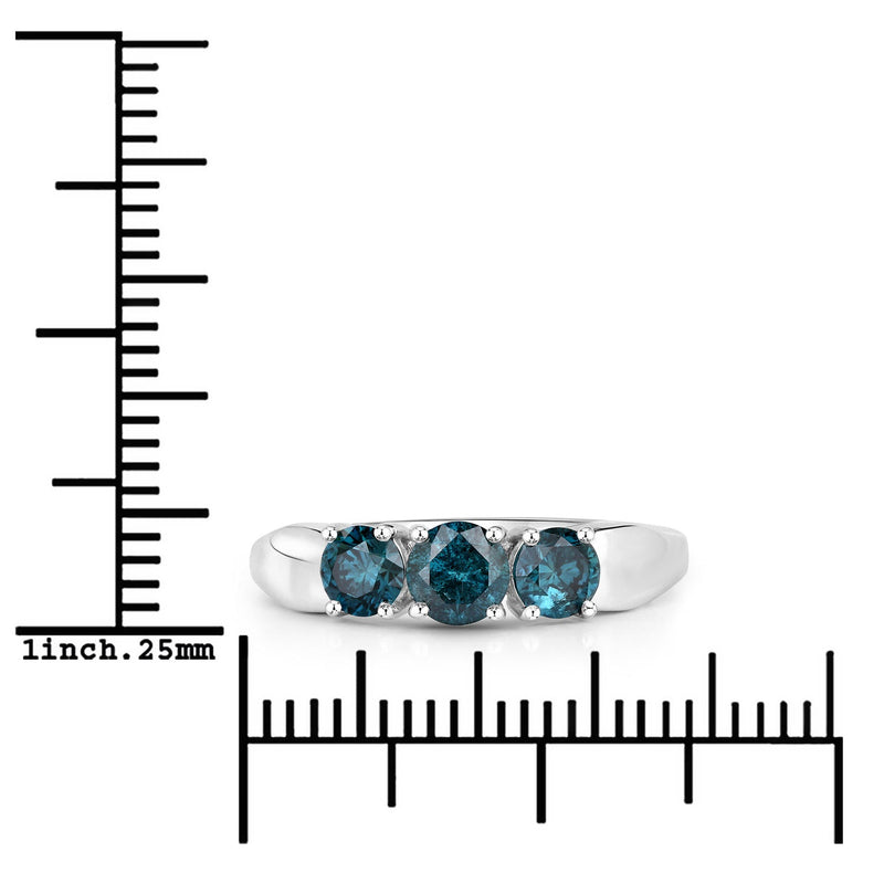 Bids.com 1.03 Carat Genuine Blue Diamond 14K White Gold Ring Rings White Smoke size 6.00,size 7.00,size 8.00,size 4.00
