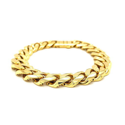 Bids.com 14k Yellow Gold 8 1/2 inch Wide Polished Curb Chain Bracelet Bracelets White Smoke 8.5 / Yellow Gold