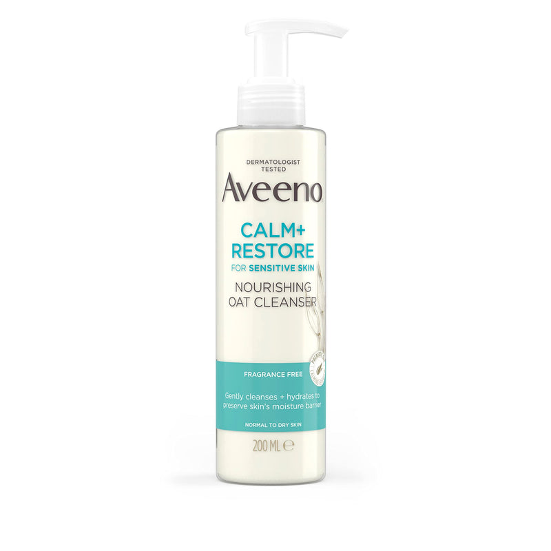 Aveeno Aveeno Calm + Restore Nourishing Oat Sensitive Skin Cleanser Fragrance-Free -7.8 Oz Skin Cleanser White Smoke
