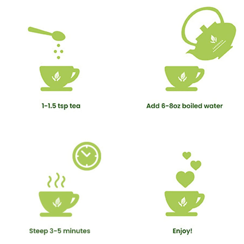 Gardenika Shop Ginseng Green Tea, Medium-Caffeine - Energy Boost - Organic & Kosher Loose Leaf Tea White Smoke