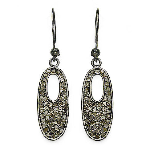 Bids.com 1.20 Carat Genuine Diamond .925 Sterling Silver Earrings Earrings White Smoke