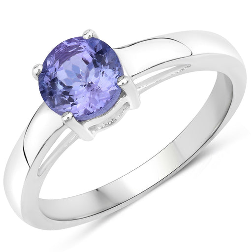 Bids.com 0.95 Carat Genuine Tanzanite .925 Sterling Silver Ring Rings White Smoke size 6.50,size 5.00,size 6.00,size 7.00,size 8.00,size 9.00