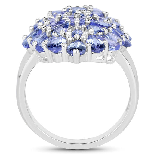 Bids.com 4.62 Carat Genuine Tanzanite .925 Sterling Silver Ring Rings White Smoke size 7.00,size 6.00,size 8.00,size 9.00