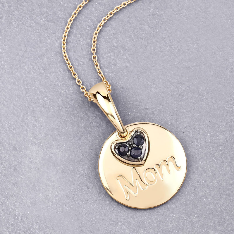 Bids.com 0.20 Carat Genuine Blue Sapphire .925 Sterling Silver Pendant Pendants Gray size 18.00
