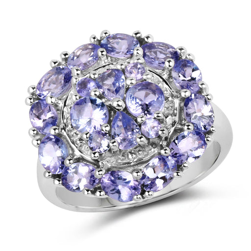 Bids.com 2.92 Carat Genuine Tanzanite .925 Sterling Silver Ring Rings White Smoke size 7.00,size 6.00,size 8.00,size 9.00,size 5.00,size 10.00