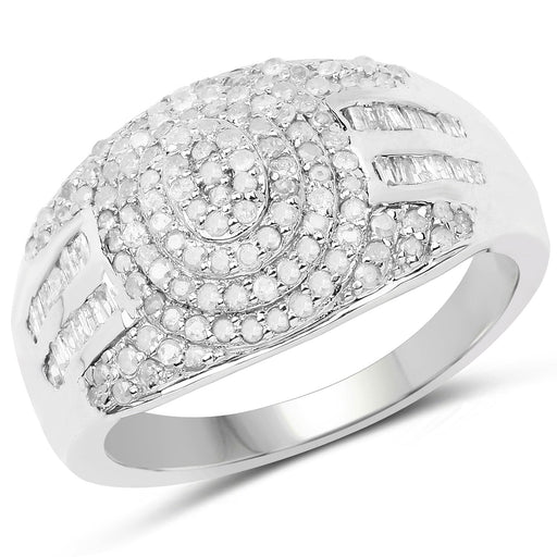 Bids.com 1.15 Carat Genuine White Diamond .925 Sterling Silver Ring Rings White Smoke size 6.00,size 7.00,size 8.00,size 9.00,size 5.00