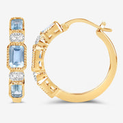 Bids.com 2.66 Carat Genuine Blue Topaz and White Topaz .925 Sterling Silver Earrings Earrings White Smoke