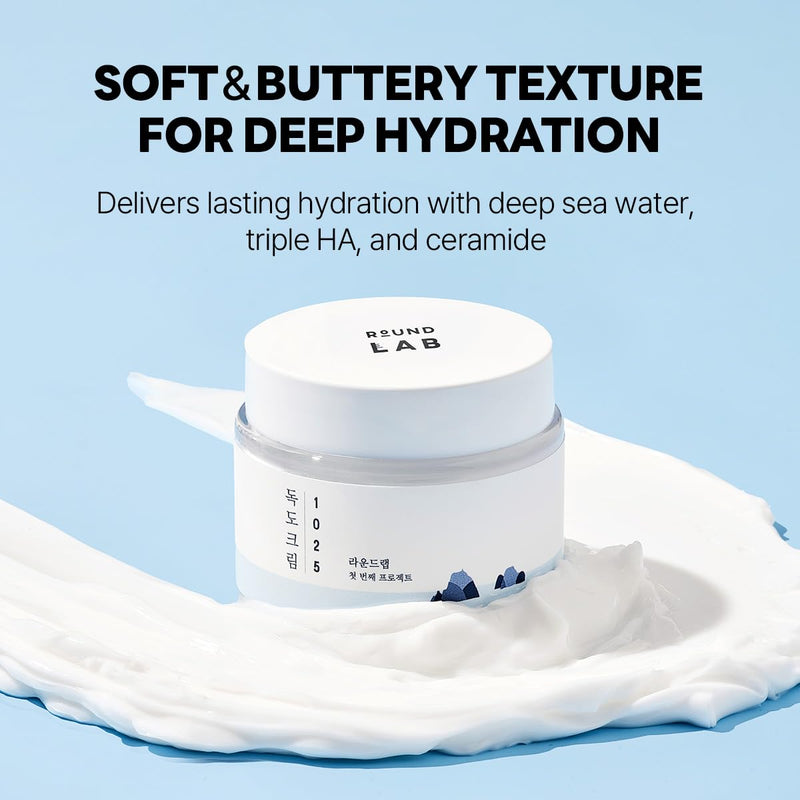 AsiaBeautyMall Round Lab 1025 Dokdo Cream Moisturizer White Smoke