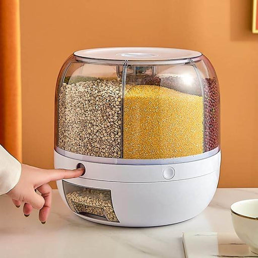 SmartPursue™ 6-Grid Rotating Food Dispenser Food Dispensers Coral White
