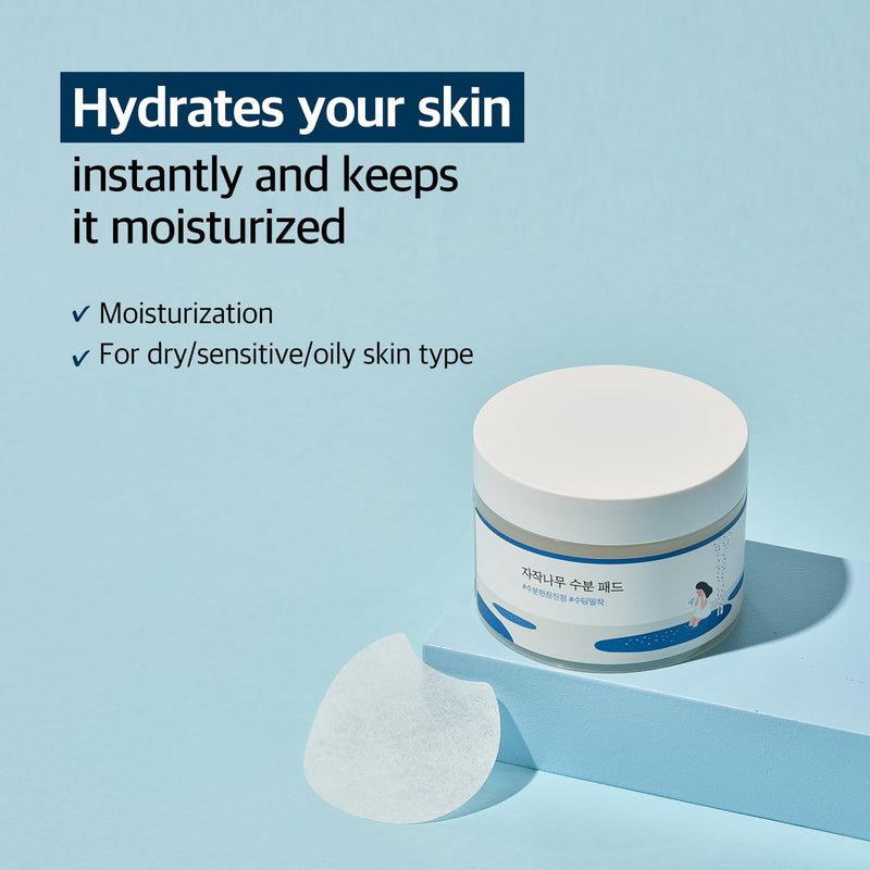AsiaBeautyMall Round Lab Birch Juice Moisturizing Pad Toner Lotion Light Blue
