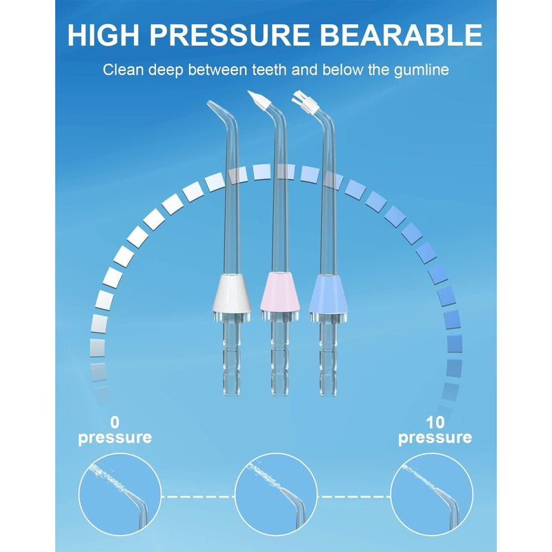MySmile MySmile® 10 PCS Jet Tips Set | Compatible with OLED Flossers Power Dental Flossers Cornflower Blue