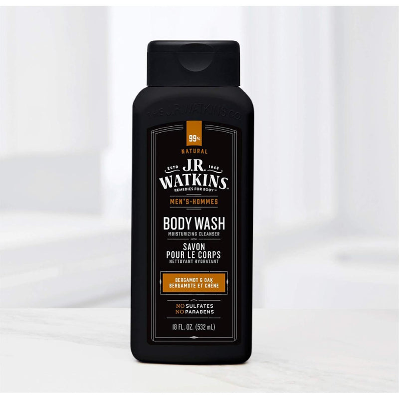 J.R. Watkins J.R. Watkins Men's Bergamot & Oak Body Wash 18 oz Body Wash Black
