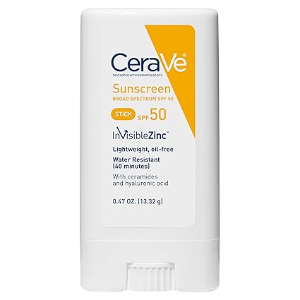 CeraVe CeraVe Mineral Sunscreen Stick SPF 50 | InvisibleZinc Face Sunscreen with Zinc Oxide | 0.47 oz Sunscreen Lavender