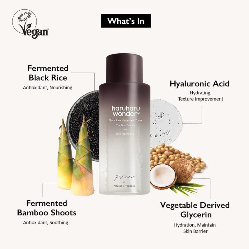 AsiaBeautyMall Haruharu Wonder Black Rice Hyaluronic Toner Toner Lotion White Smoke 150mL,300mL