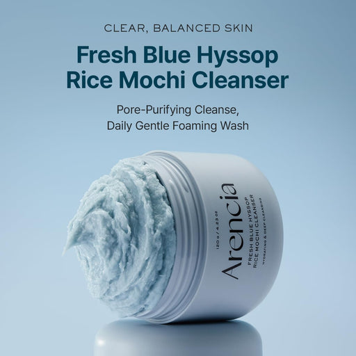 AsiaBeautyMall Arencia Fresh Blue Hyssop Rice Mochi Cleanser Face Cleanser Light Steel Blue