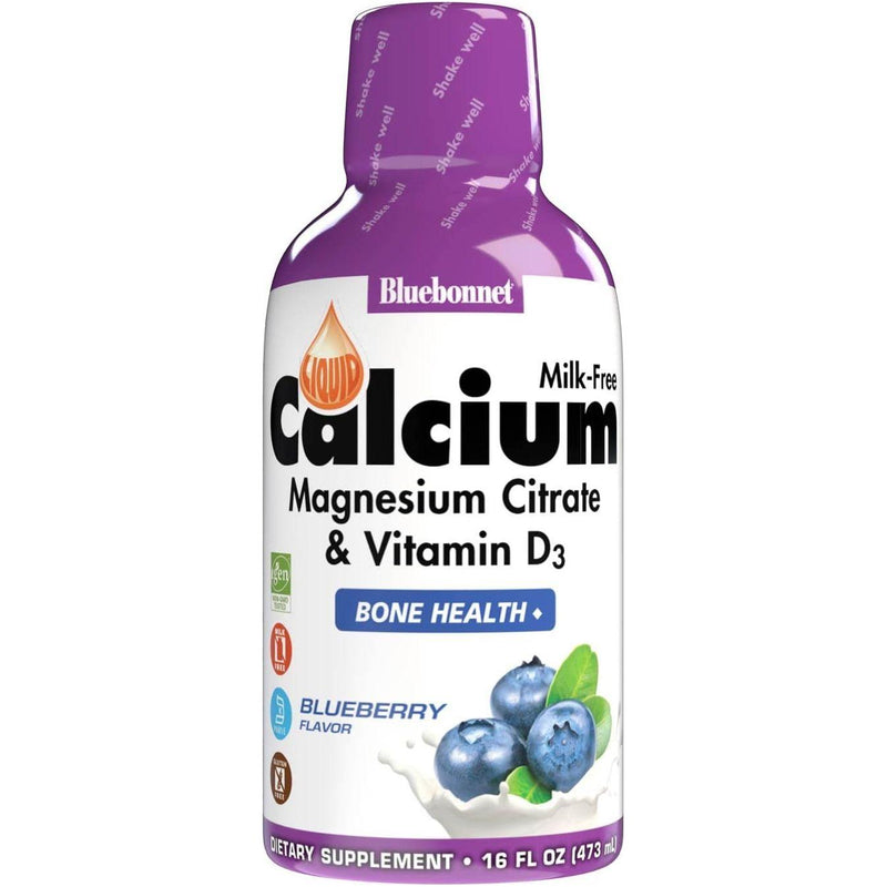 Bluebonnet Bluebonnet Nutrition, Liquid Calcium Magnesium Citrate Plus Vitamin D3 Natural 16.Oz Vitamins & Supplements Light Gray